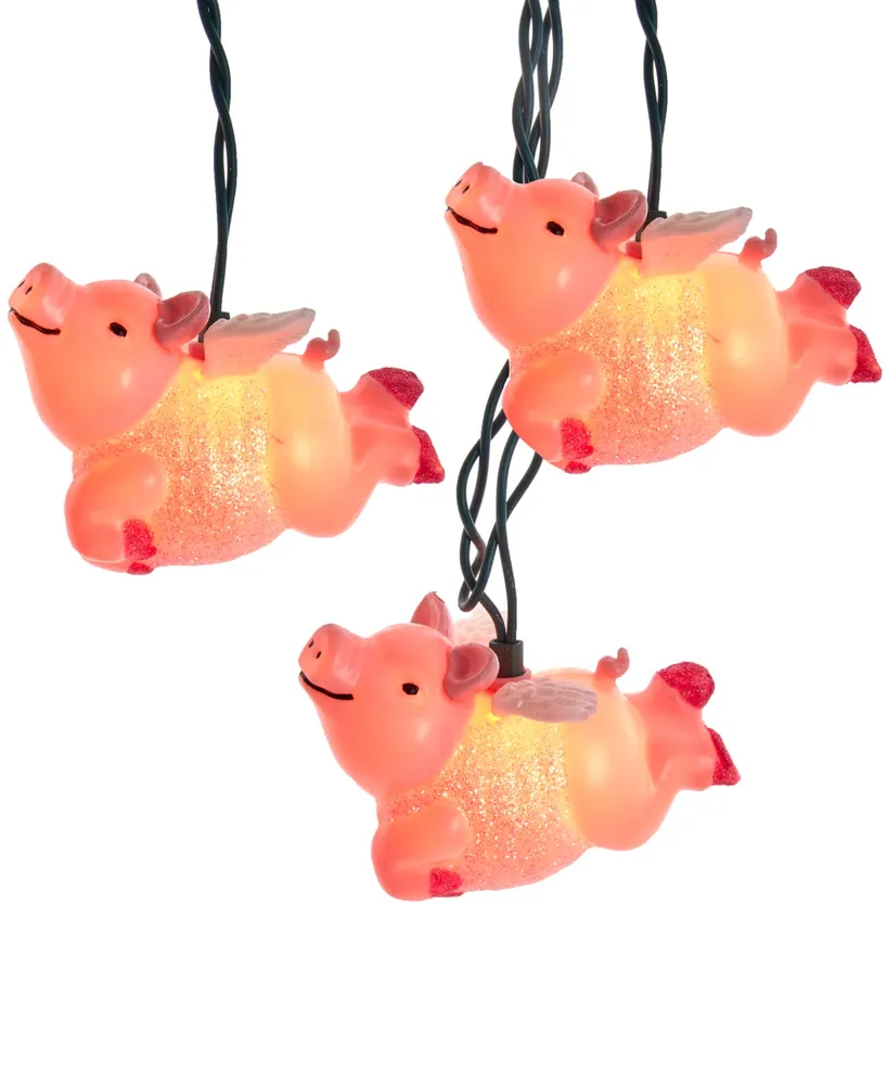 Kurt Adler 10-Light Flying Pig Light Set