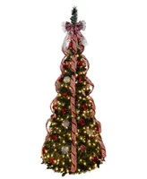 Kurt Adler 6' Pre-Lit and Collapsible Decorated Tree