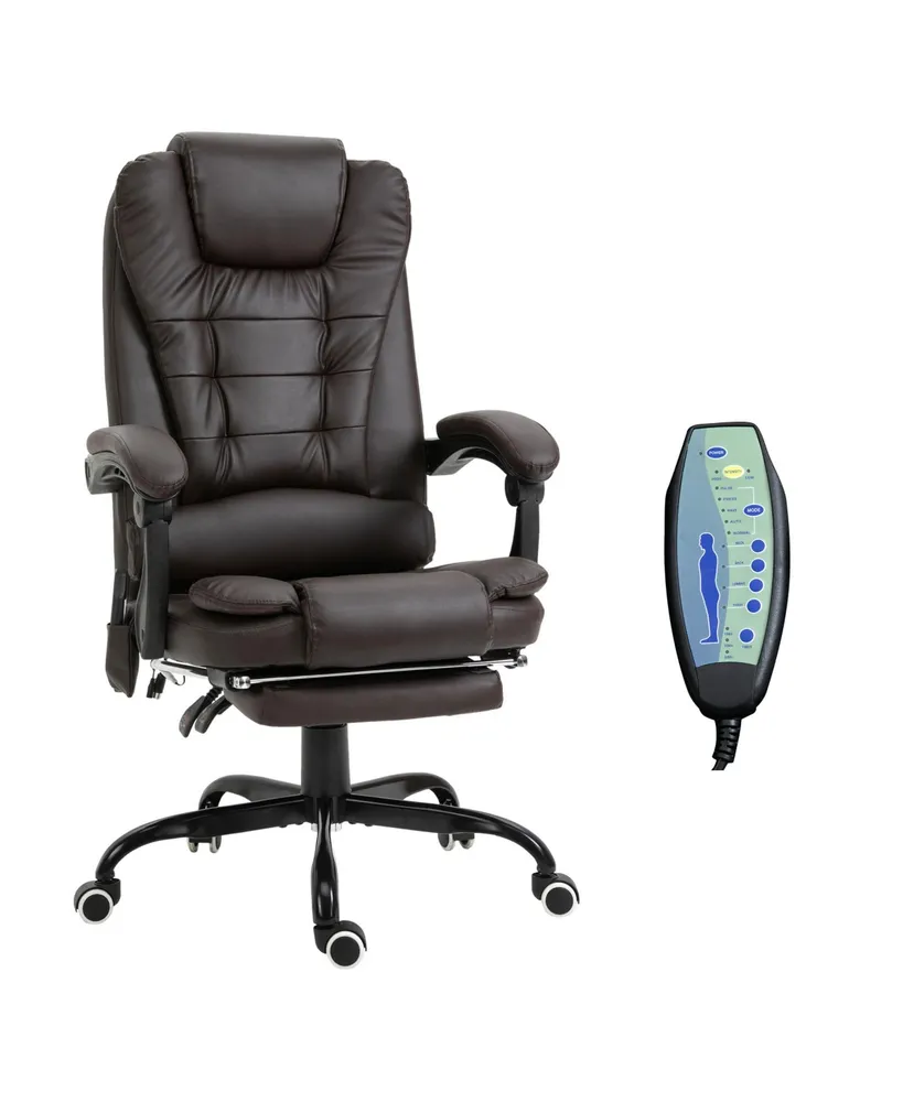 Reclining Office Chair, Executive Office Chair with Footrest, PU Leather  Office Chair, Ergonomic High Back Office Chair with Armrests, Adjustable