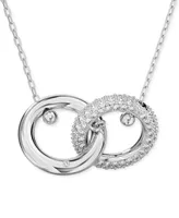 Swarovski Pave Interlocking Loop Pendant Necklace, 15" + 2-3/4" extender