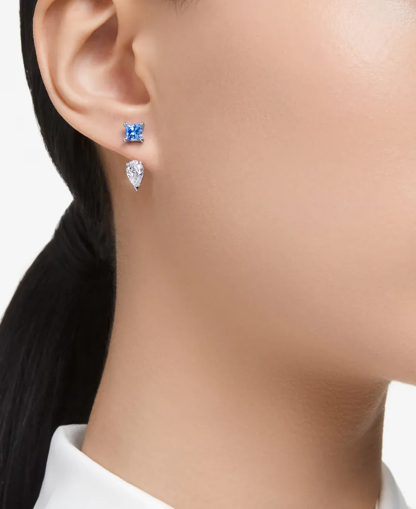 Swarovski Rhodium-Plated Mixed Crystal Ear Jacket Earrings