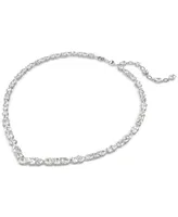 Swarovski Silver-Tone Crystal V-Shape Collar Necklace, 15" + 2-3/4" extender