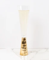 8 Oak Lane Glass Hammered Champagne Flute, 4 Piece Set