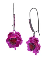 Betsey Johnson Faux Stone Flower Dangle Earrings