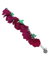 Betsey Johnson Faux Stone Fuchsia Petal Link Bracelet