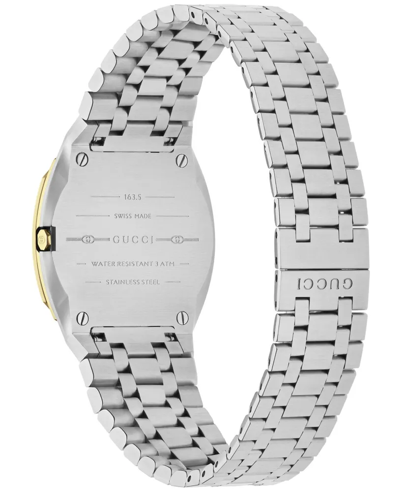 Gucci Women's Swiss 25H Diamond (1/2 ct. t.w.) Stainless Steel Bracelet Watch 30mm