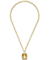 Citrine (22 ct. t.w.) and Diamond Pendant in 14k Gold