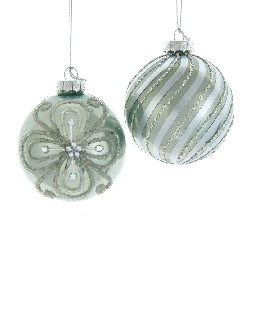 Kurt Adler 80mm Embellished Ball Ornaments, 6 Piece Set