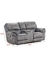 Furniture of America Bishop 79" Fabric Manual Recliner Loveseat