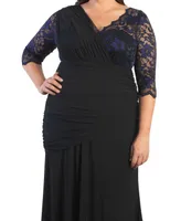 Kiyonna Plus Soiree Draped Evening Gown