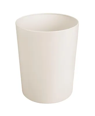 mDesign Small Round Metal 1.7 Gal. Trash Wastebasket/Recycling Can, Cream/Beige