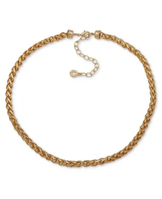 Anne Klein Gold-Tone Woven Chain Collar Necklace, 16" + 3" extender