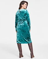 On 34th Women's Crushed Velvet Midi Dress, Created for Macy's