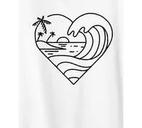 Hybrid Apparel Trendy Plus Size Beachy Heart Graphic T-Shirt