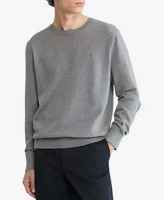 Calvin Klein Men's Smooth Cotton Monogram Logo Sweater