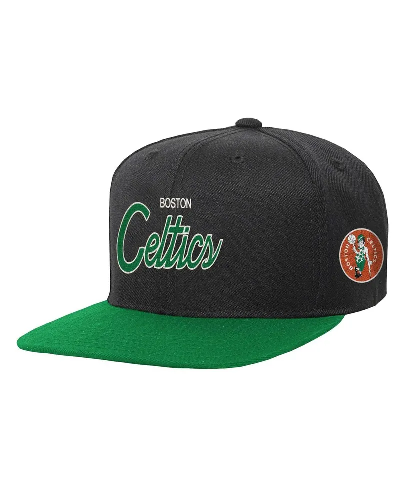 Big Boys and Girls Mitchell & Ness Black Boston Celtics Team Script Snapback Hat