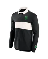 Men's Fanatics Black Austin Fc Penalty Kick Long Sleeve Polo Shirt