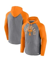 Men's Fanatics Tennessee Orange, Heather Gray Volunteers Wrap Up Raglan Pullover Hoodie