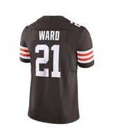 Men's Nike Denzel Ward Brown Cleveland Browns Vapor F.u.s.e. Limited Jersey