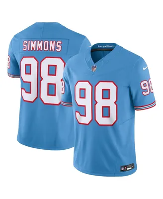 Men's Nike Jeffery Simmons Light Blue Tennessee Titans Oilers Throwback Vapor F.u.s.e. Limited Jersey