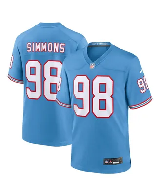 Men's Nike Jeffery Simmons Light Blue Tennessee Titans Oilers Throwback Alternate Game Player Jersey