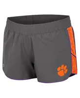 Women's Colosseum Gray Clemson Tigers Pull The Switch Running Shorts