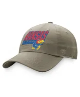 Men's Top of the World Khaki Kansas Jayhawks Slice Adjustable Hat