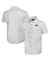 Men's Nfl x Darius Rucker Collection by Fanatics White Baltimore Ravens Woven Short Sleeve Button Up Shirt