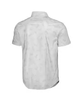 Men's Nfl x Darius Rucker Collection by Fanatics White Las Vegas Raiders Woven Short Sleeve Button Up Shirt