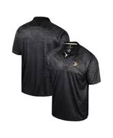 Men's Colosseum Black Army Knights Honeycomb Raglan Polo Shirt