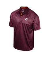 Men's Colosseum Maroon Virginia Tech Hokies Honeycomb Raglan Polo Shirt