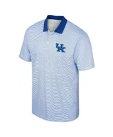 Men's Colosseum White Kentucky Wildcats Print Stripe Polo Shirt