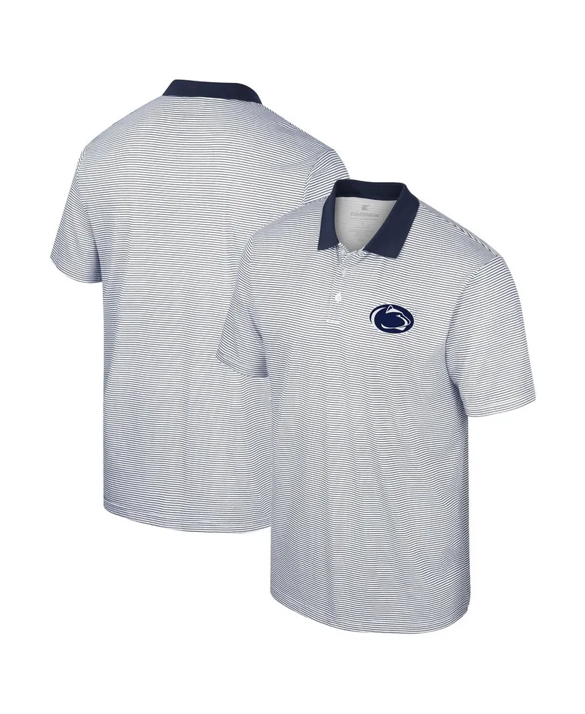 Men's Colosseum White Penn State Nittany Lions Print Stripe Polo Shirt