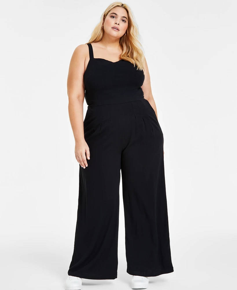 Bar Iii Plus Sleeveless Jumpsuit, Created for Macy's