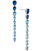 Eliot Danori Silver-Tone Mixed Stone Long Linear Drop Earrings, Created for Macy's