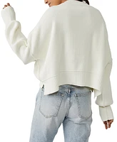 Free People Women's Easy Street Ribbed Cropped Pullover Sweater