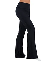 24seven Comfort Apparel Women's Bell Bottom Foldover Waist Sweatpants