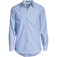 Lands' End Men's Pattern No Iron Supima Pinpoint Straight Collar Dress Shirt