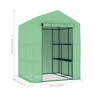 vidaXL Greenhouse with Shelves Steel 56.3"x56.3"x76.8"