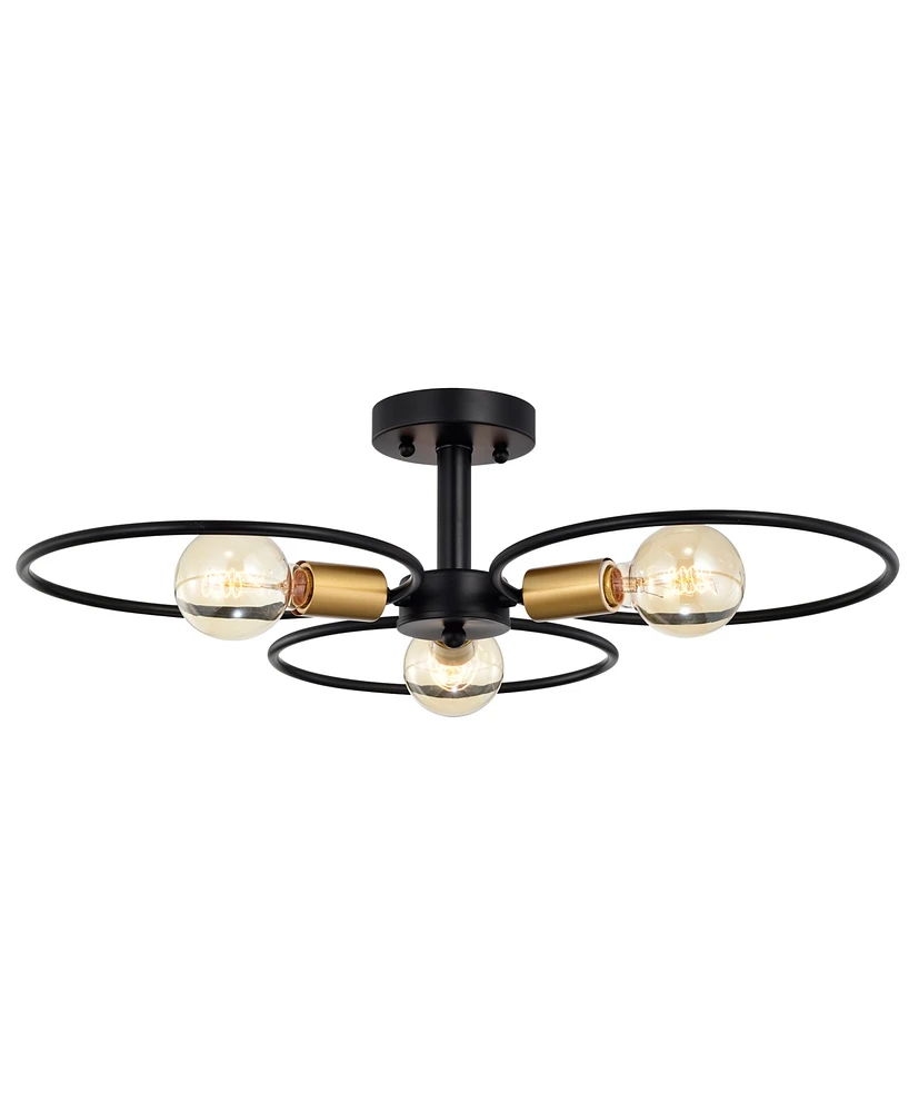 Lucina 25" 3-Light Indoor Semi-Flush Mount Ceiling Light with Light Kit and Remote