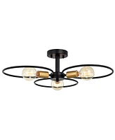 Lucina 25" 3-Light Indoor Semi-Flush Mount Ceiling Light with Light Kit and Remote