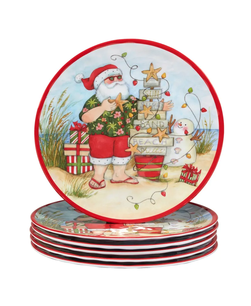 Certified International Santa's Wish 11" Melamine Dinner Plates, Set of 6