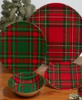 Certified International Christmas Plaid 11" Set of 6 Salad Plate