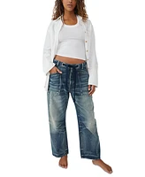 Free People Women's Moxie Cotton Low-Slung Barrel Jeans