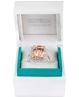 Effy Limited Edition Morganite (4-7/8 ct. t.w.) & Diamond (1 ct. t.w.) Ring in 14k White & Rose Gold