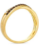 Le Vian Chocolate Diamond & Nude Diamond Crossover Ring (1/4 ct. t.w.) in 14k Gold