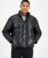 I.n.c. International Concepts Men's Quilted Faux-Leather Puffer Jacket, Created for Macy's