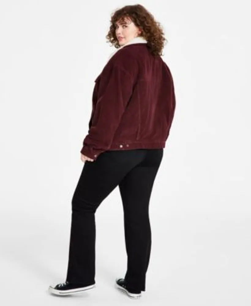 Levis Trendy Plus Size 90s Cotton Sherpa Long Sleeve Trucker Jacket Perfect Crewneck T Shirt 725 High Rise Bootcut Jeans
