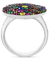 Effy Collection Multi Gemstone (3-1/8 ct. t.w.) and Diamond (1/10 ct. t.w.) Ring in Sterling Silver