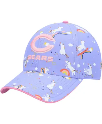 Girls Preschool '47 Brand Purple Chicago Bears Unicorn Clean Up Adjustable Hat